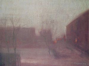 James Abbott McNeill Whistler Werk - Nocturne Trafalgar Square Chelsea Schnee