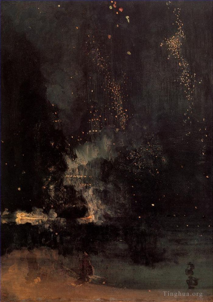 James Abbott McNeill Whistler Ölgemälde - Nocturne in Schwarz und Gold Die fallende Rakete