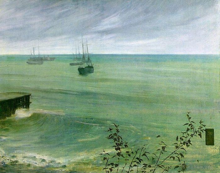 James Abbott McNeill Whistler Ölgemälde - Symphonie in Grau und Grün Der Ozean