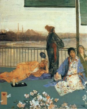 James Abbott McNeill Whistler Werk - Variationen in Fleischfarbe und Grün Der Balkon