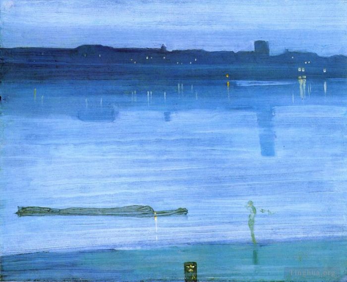 James Abbott McNeill Whistler Andere Malerei - Nocturne Blue und Silver Chelsea