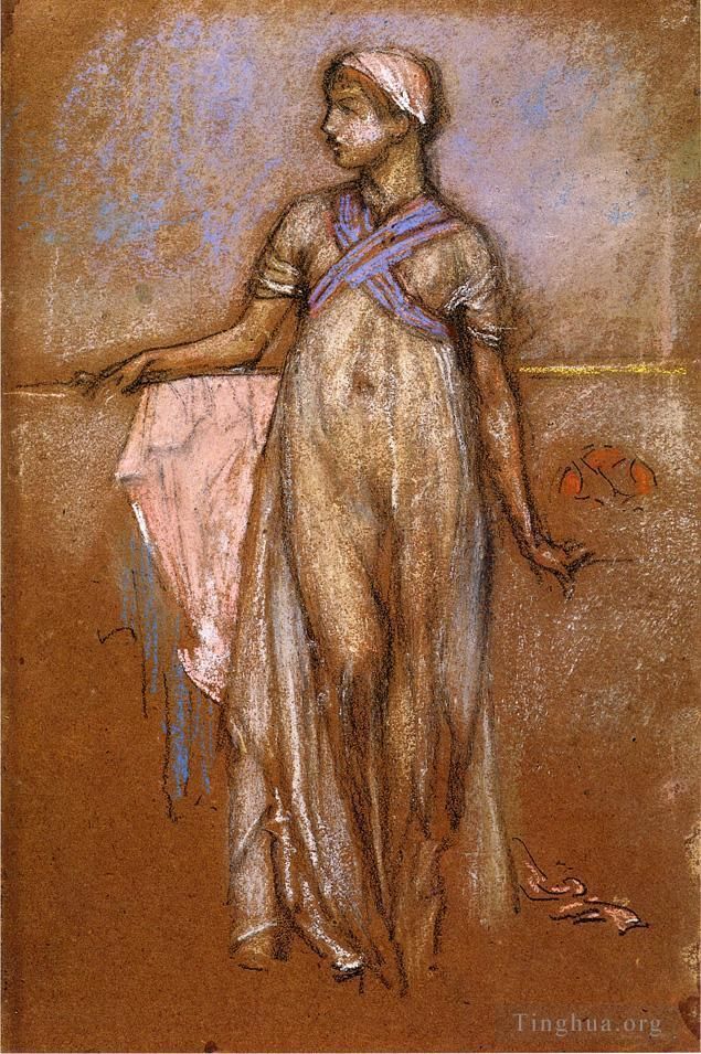 James Abbott McNeill Whistler Andere Malerei - Die griechische Sklavin, auch bekannt als Variationen in Violett und Rose