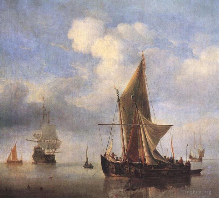 Willem van de Velde the Younger Ölgemälde - Ruhige See