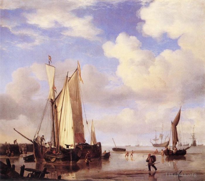 Willem van de Velde the Younger Ölgemälde - Ebbe