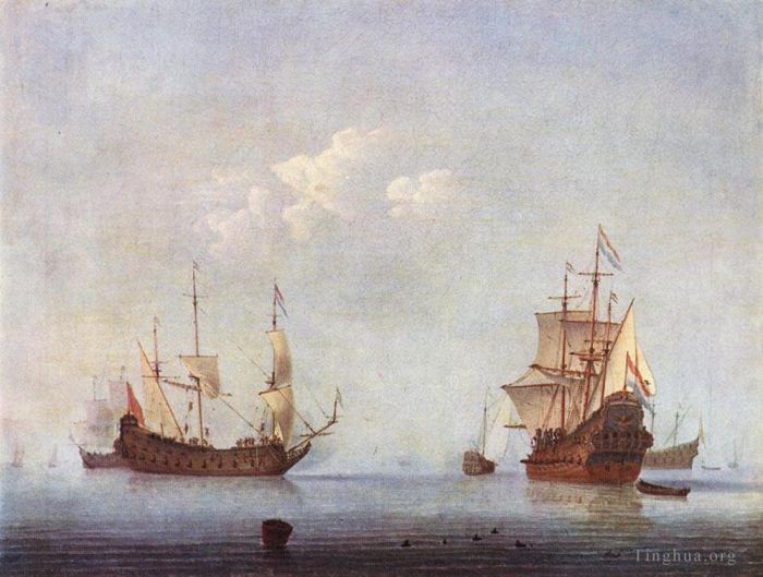 Willem van de Velde the Younger Ölgemälde - Meereslandschaft