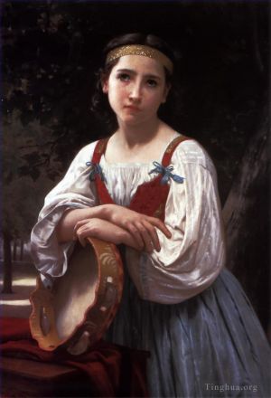William-Adolphe Bouguereau Werk - Bohemienne au Tambour de Basque