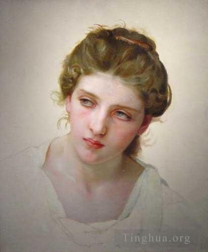 William-Adolphe Bouguereau Ölgemälde - Etüde Femme Blondede Gesicht 1898