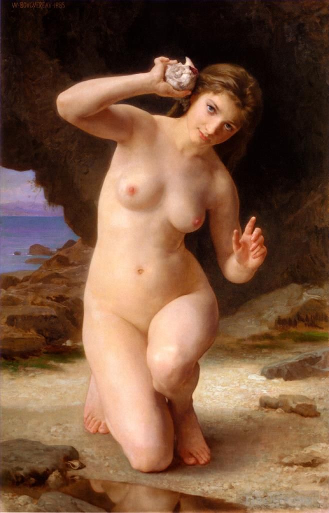 William-Adolphe Bouguereau Ölgemälde - FemmeAuCoquillage 1885