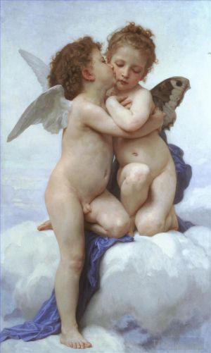 William-Adolphe Bouguereau Werk - LAmour et Psyche enfants Engel