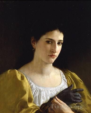 William-Adolphe Bouguereau Ölgemälde - Dame mit Handschuh 1870
