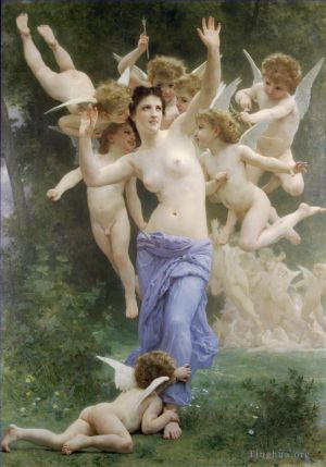 William-Adolphe Bouguereau Werk - Le guepier angel