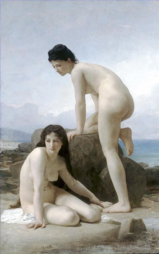 William-Adolphe Bouguereau Ölgemälde - Les deux baigneuses