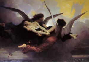 William-Adolphe Bouguereau Werk - Seele in den Himmel getragen Realismus-Engel