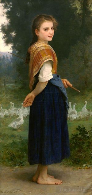 William-Adolphe Bouguereau Werk - Das Gänsemädchen 1891