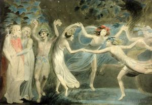 William Blake Werk - Oberon Titania und Puck mit tanzenden Feen