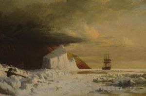 William Bradford Werk - Ein arktischer Sommer, der durch das Rudel in der Melville Bay langweilig wird