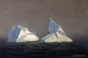 William Bradford Werk - Meereslandschaft mit Eisbergen