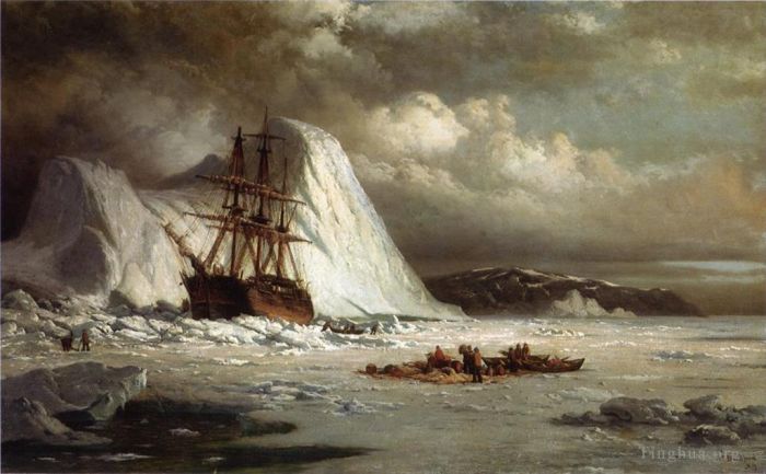 William Bradford Ölgemälde - Eisgebundenes Schiff