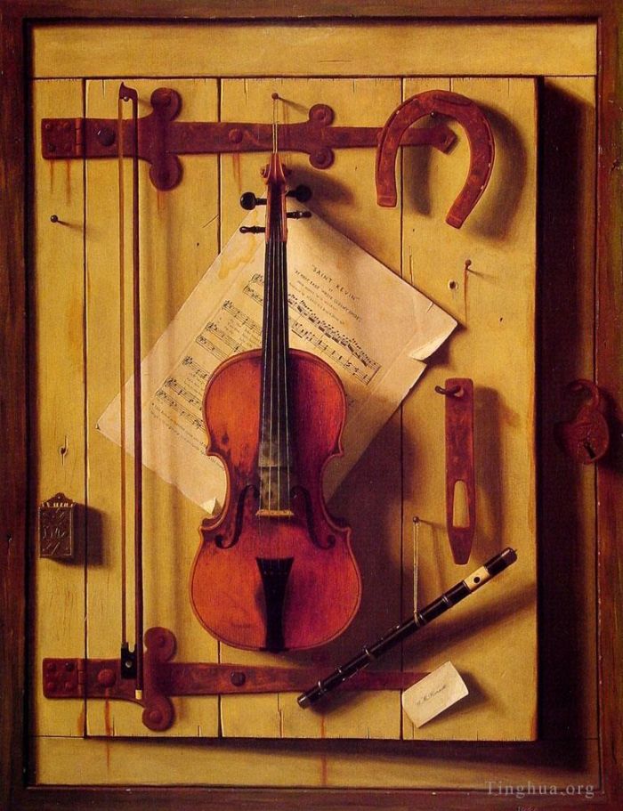 William Michael Harnet Ölgemälde - Stillleben Violine und Musik