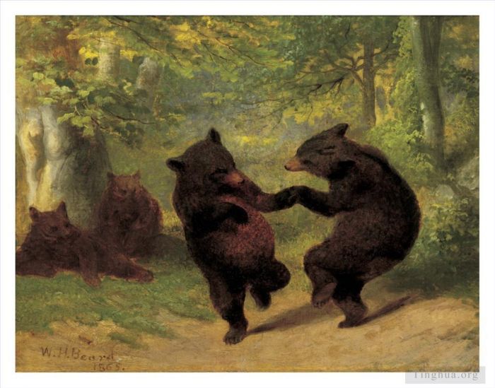 William Holbrook Beard Ölgemälde - Tanzende Bären