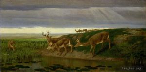 William Holbrook Beard Werk - Deer_on_the_Prairie