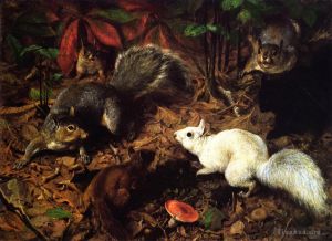 William Holbrook Beard Werk - Eichhörnchen, bekannt als das Weiße Eichhörnchen