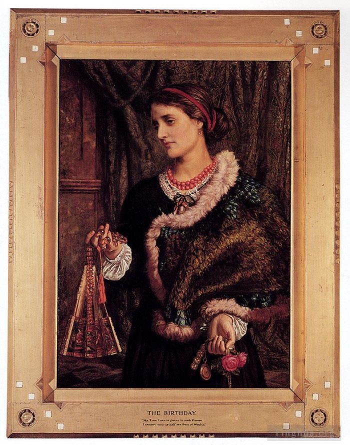 William Holman Hunt Ölgemälde - Der Geburtstag Ein Porträt der Frau des Künstlers Edith