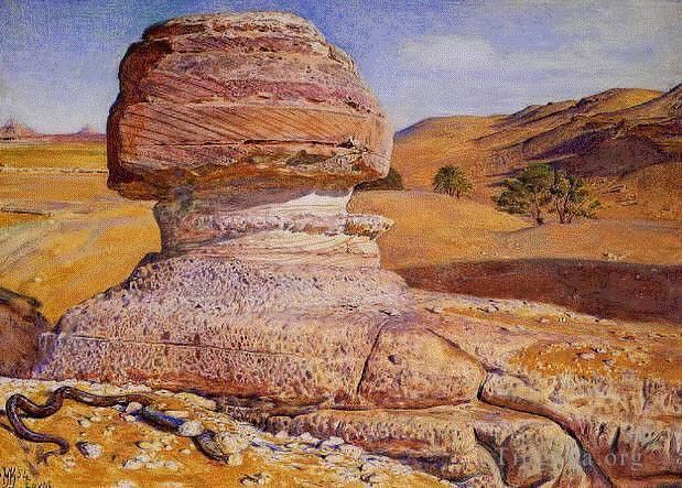 William Holman Hunt Ölgemälde - Die Sphinx von Gizeh mit Blick auf die Pyramiden von Sachara
