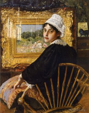 William Merritt Chase Werk - Eine Studie, auch bekannt als „Die Frau des Künstlers“.