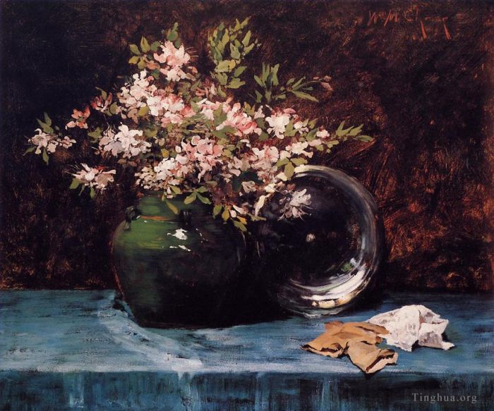 William Merritt Chase Ölgemälde - Azaleenblüte