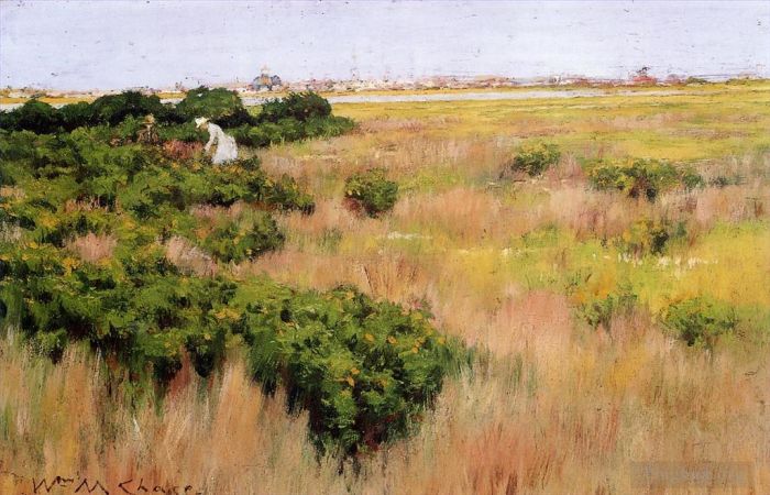 William Merritt Chase Ölgemälde - Landschaft in der Nähe von Coney Island