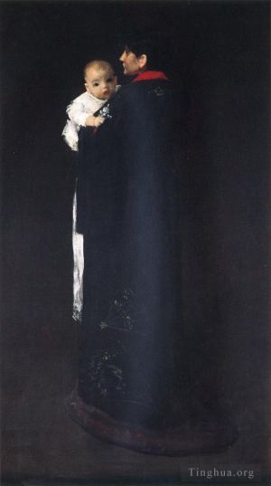 William Merritt Chase Werk - Mutter und Kind, auch bekannt als „Das erste Porträt“.