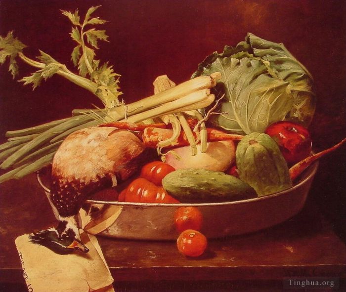 William Merritt Chase Ölgemälde - Stillleben mit Gemüse