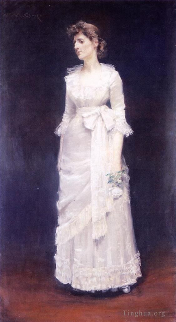 William Merritt Chase Ölgemälde - Die Weiße Rose, auch bekannt als Miss Jessup