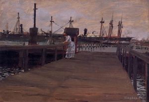 William Merritt Chase Werk - Frau auf einem Dock