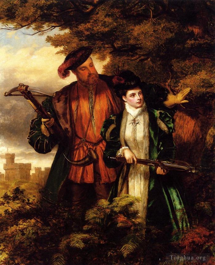 William Powell Frith Ölgemälde - Heinrich VIII. Und Anne Boleyn Hirschjagd