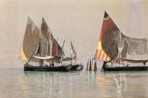 William Stanley Haseltine Werk - Italienische Boote Venedig Meereslandschaft William Stanley Haseltine