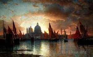 William Stanley Haseltine Werk - Santa Maria Della Salute Sonnenuntergang