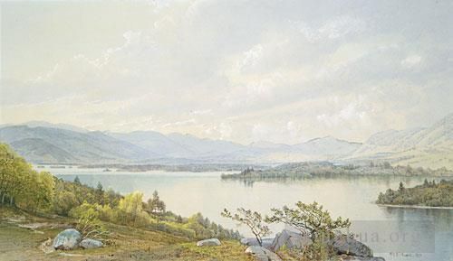 William Trost Richards Ölgemälde - Lake Squam und die Sandwich Mountains