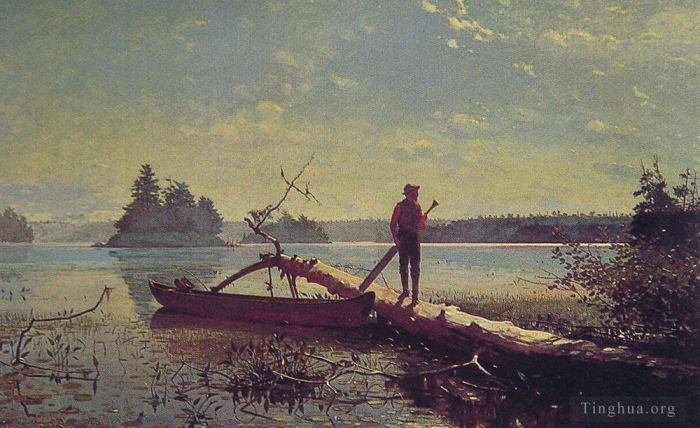 Winslow Homer Ölgemälde - Ein Adirondack-See