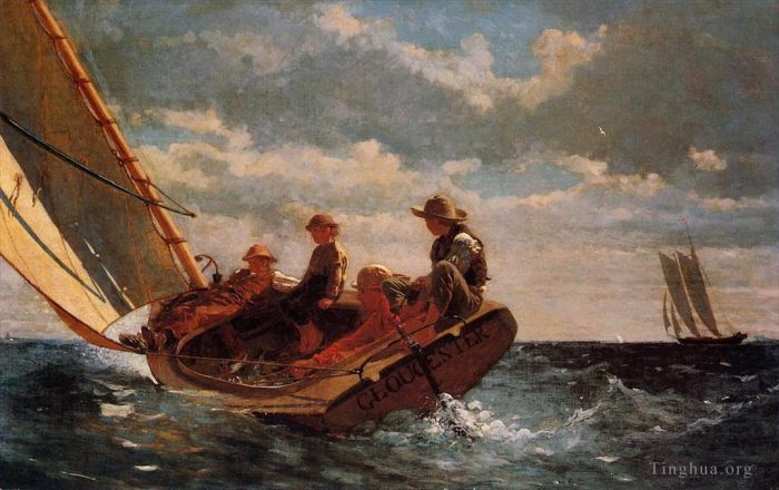 Winslow Homer Ölgemälde - Breezing Up, auch bekannt als A Fair Wind