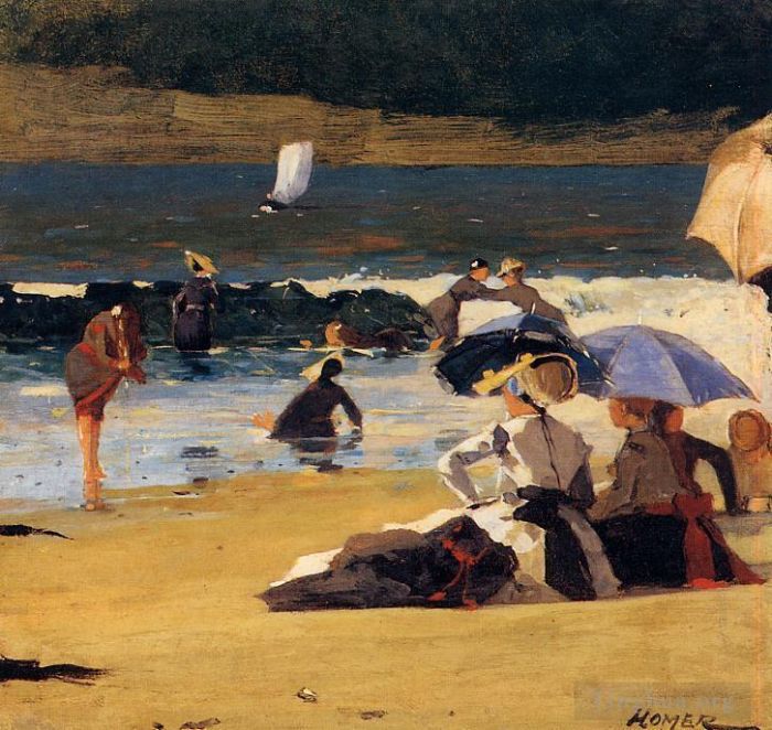 Winslow Homer Ölgemälde - Am Ufer