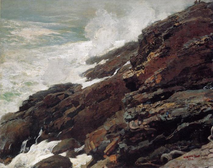 Winslow Homer Ölgemälde - Hohe Klippenküste von Maine