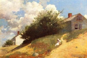 Winslow Homer Werk - Häuser auf einem Hügel