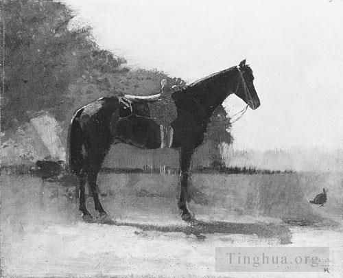 Winslow Homer Ölgemälde - Sattelpferd im Bauernhof