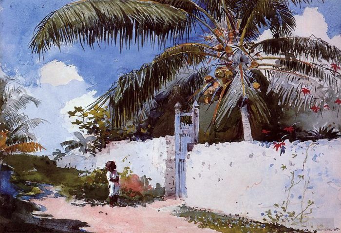 Winslow Homer Andere Malerei - Ein Garten in Nassau