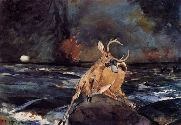 Winslow Homer Andere Malerei - Ein guter Schuss Adirondacks