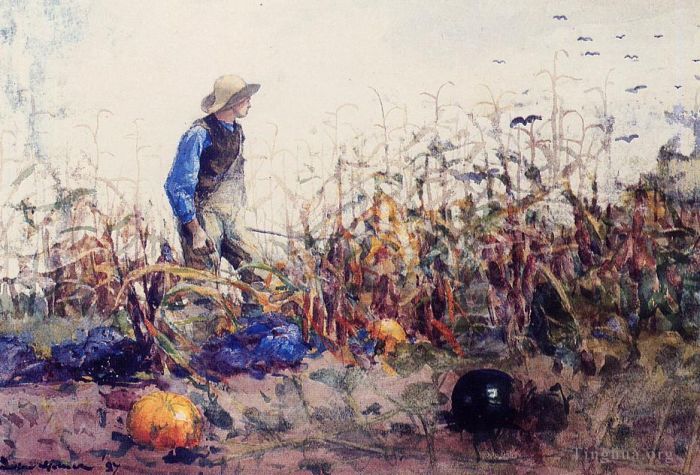 Winslow Homer Andere Malerei - Unter dem Gemüse, auch bekannt als Boy in a Cornfield