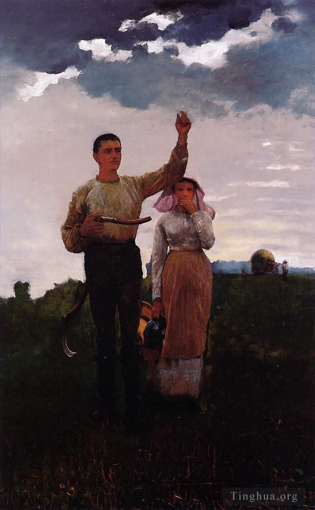 Winslow Homer Andere Malerei - Antwort auf das Horn, auch bekannt als „Home Signal“.