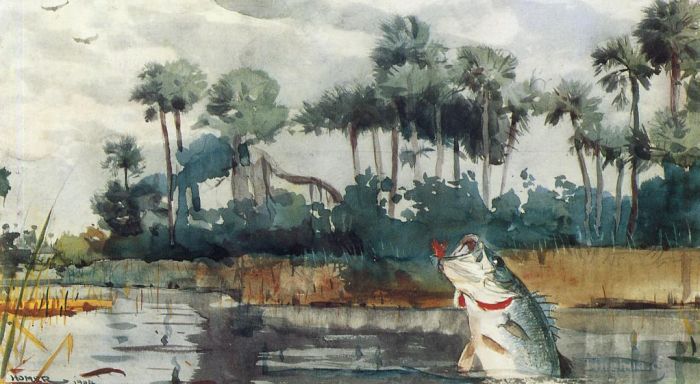 Winslow Homer Andere Malerei - Schwarzbarsch Florida